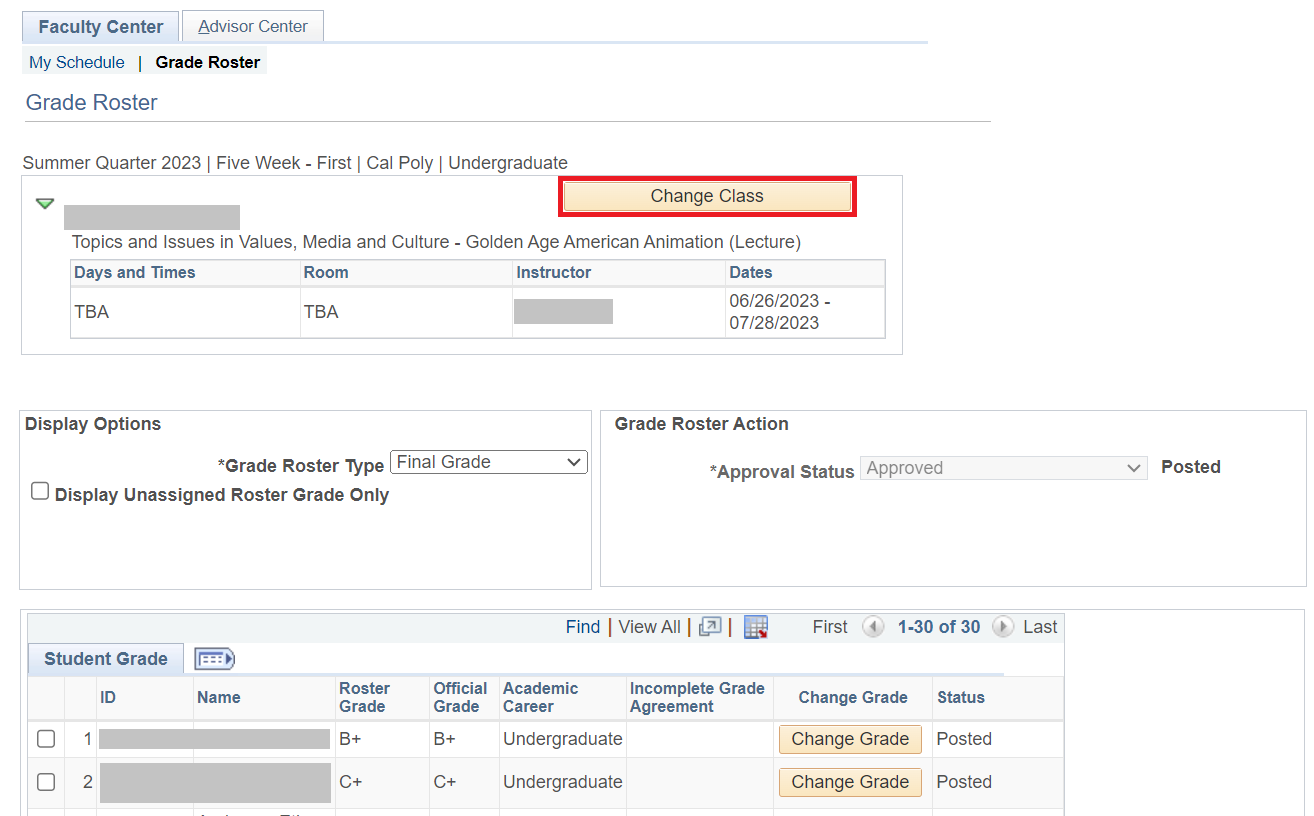 Faculty Center User Guide Office of the Registrar Cal Poly, San